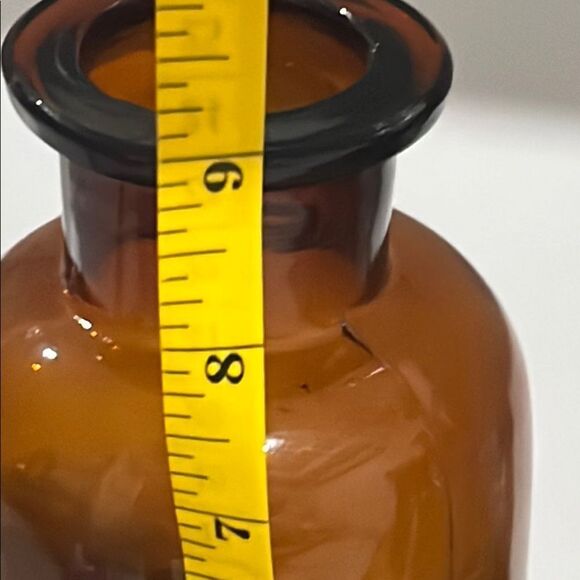 Vintage Amber Apothecary Jar / Glass Vase #2347 - Picture 5 of 6